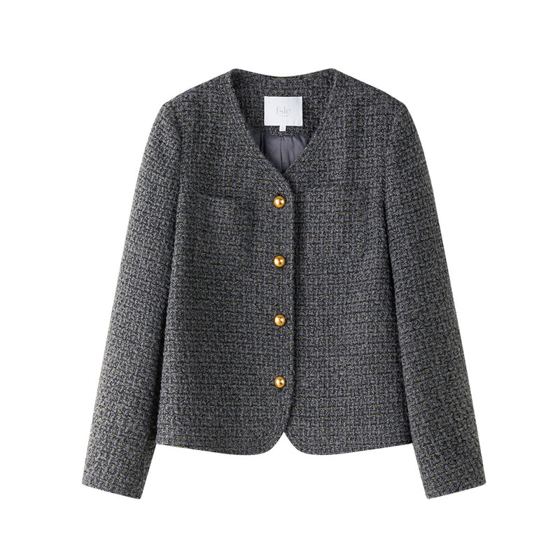 office french style tweed jacket, view 2 - MRSLM