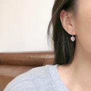 sterling silver heart stud earrings, view 4 - MRSLM