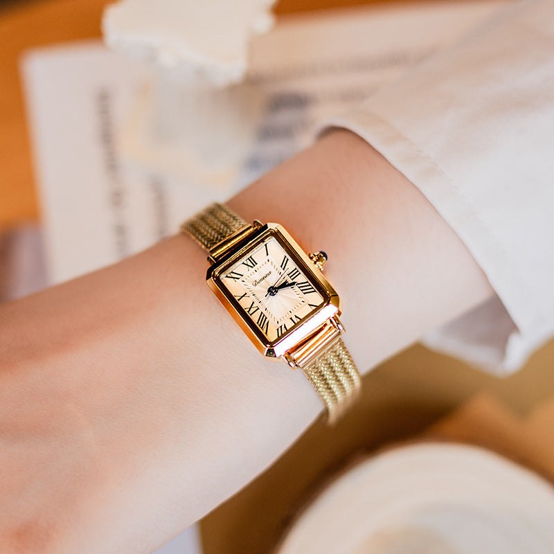 Women's rectangular Milan mesh belt watch, view 3 - MRSLM
