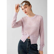 hollow out silk blend sweater, view 5 - MRSLM