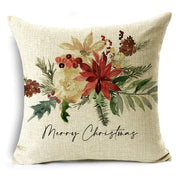 Merry Christmas linen throw pillow cover - MRSLM