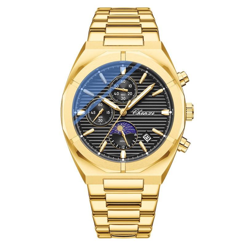 men's moon phase quartz watch, view 7 - MRSLM
