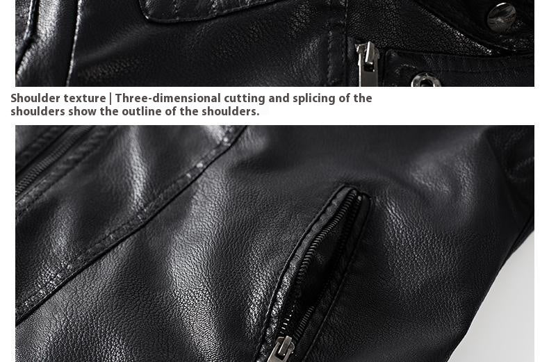 men's fleece-lined PU leather jacket, view 9 - MRSLM