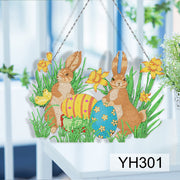 easter bunny diamond painting hanging ring, view 2 - MRSLM