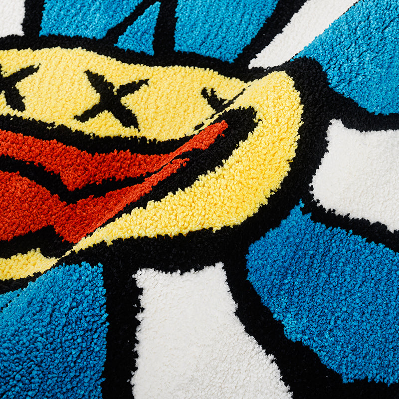 colorful smiling face tufted rug, view 12 - MRSLM