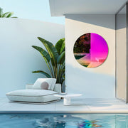 colorful gradient round wall mirror, view 2 - MRSLM