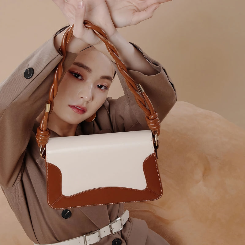 Genuine leather twisted rope handbag - MRSLM