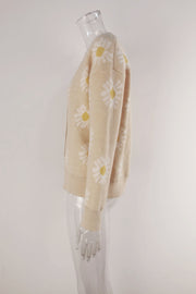 women's daisy embroidered knit cardigan, view 8 - MRSLM