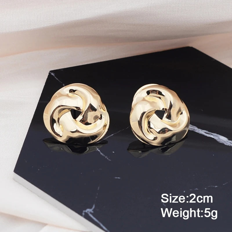 Gold spiral drop earrings, view 7 - MRSLM