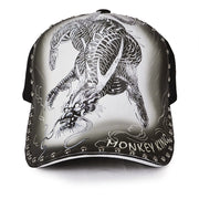 dragon print peaked baseball cap, view 3 - MRSLM