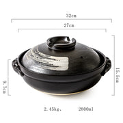 ceramic clay pot casserole for stews, view 2 - MRSLM