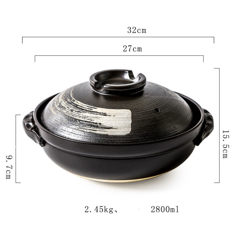 ceramic clay pot casserole for stews, view 2 - MRSLM