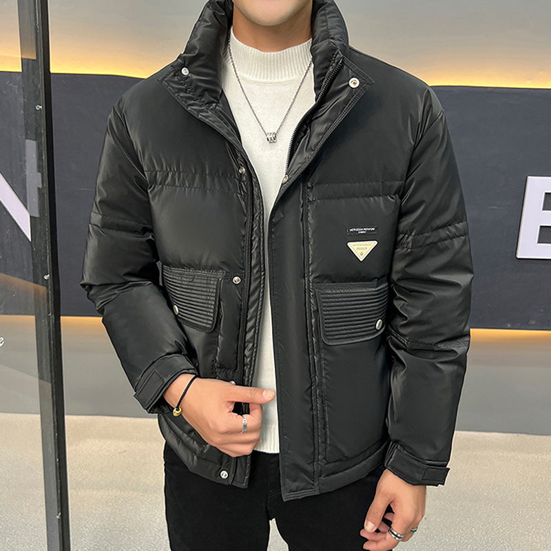 men's stand collar down jacket, view 4 - MRSLM