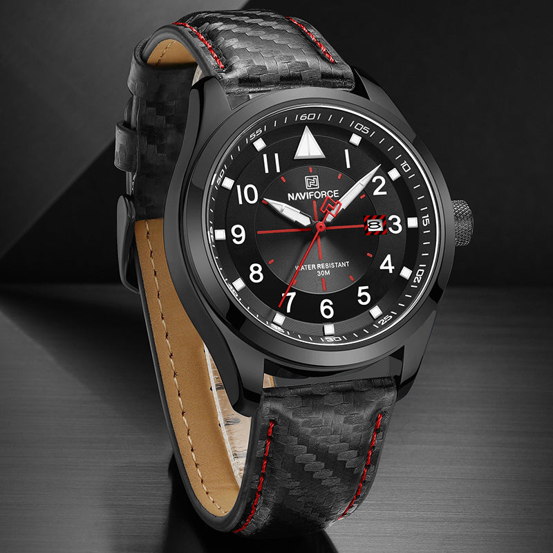 men's leather band quartz watch - MRSLM