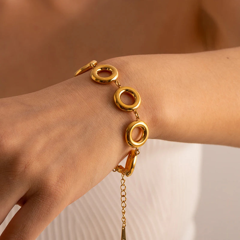 gold doughnut bangle bracelet - MRSLM
