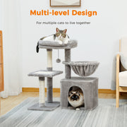 compact 2-in-1 cat tree condo, view 8 - MRSLM