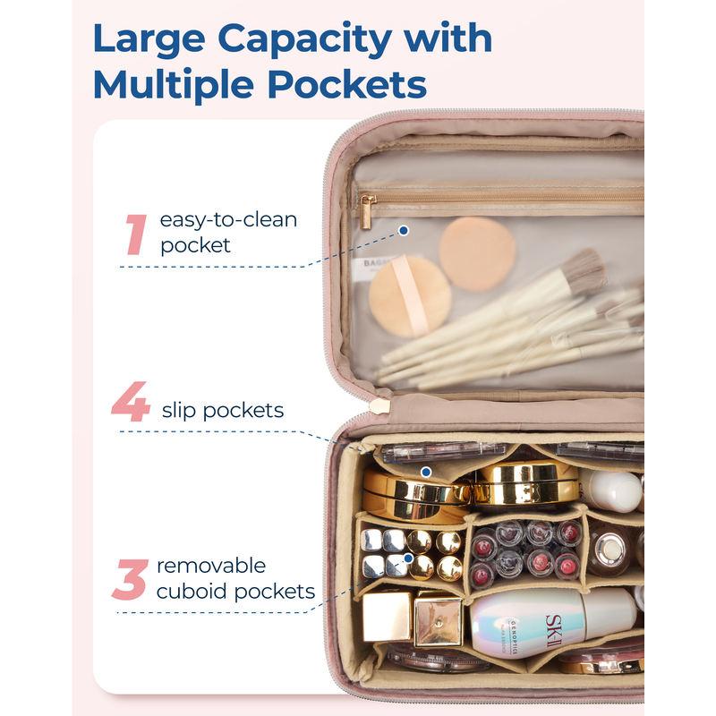 Foldable travel makeup bag with removable insert, view 5 - MRSLM