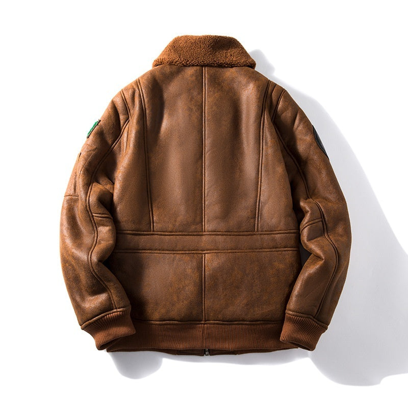 Men's thickened suede fabric jacket, view 2 - MRSLM