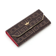 animal engraved women's long faux leather wallet, view 7 - MRSLM