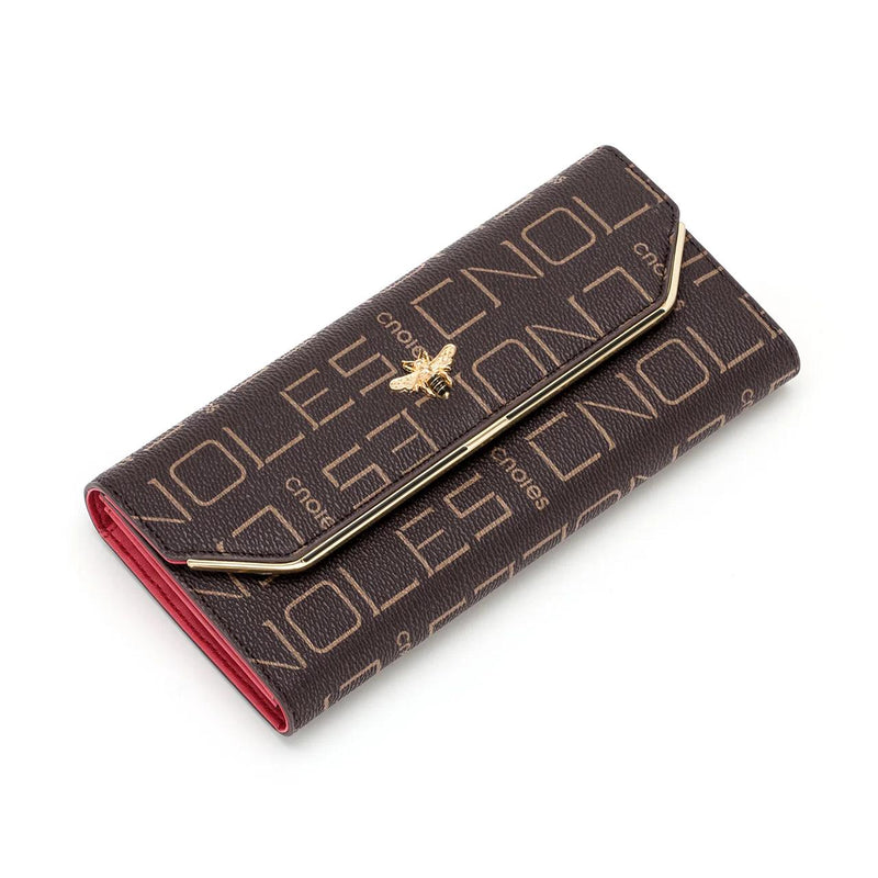 animal engraved women's long faux leather wallet, view 7 - MRSLM