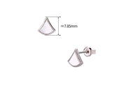 white shell skirt stud earrings - MRSLM