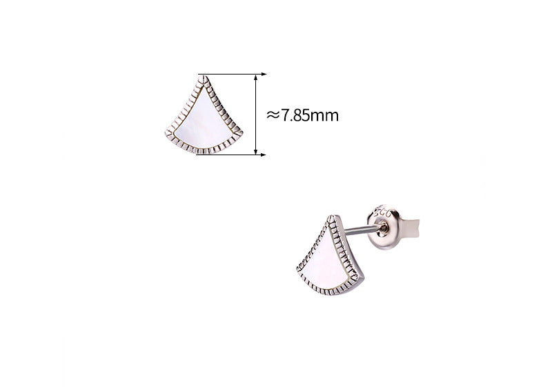 white shell skirt stud earrings - MRSLM