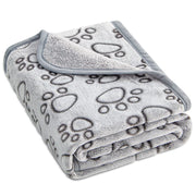 soft warm dog blanket with paw print, view 2 - MRSLM