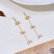 long silver bowknot earrings, view 5 - MRSLM