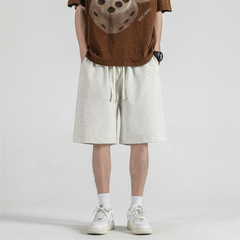 men's solid color casual cotton shorts, view 5 - MRSLM