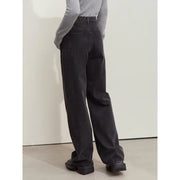 women's wide-leg cotton denim pants, view 5 - MRSLM