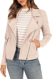 deerskin velvet motorcycle jacket with zipper pockets, view 8 - MRSLM