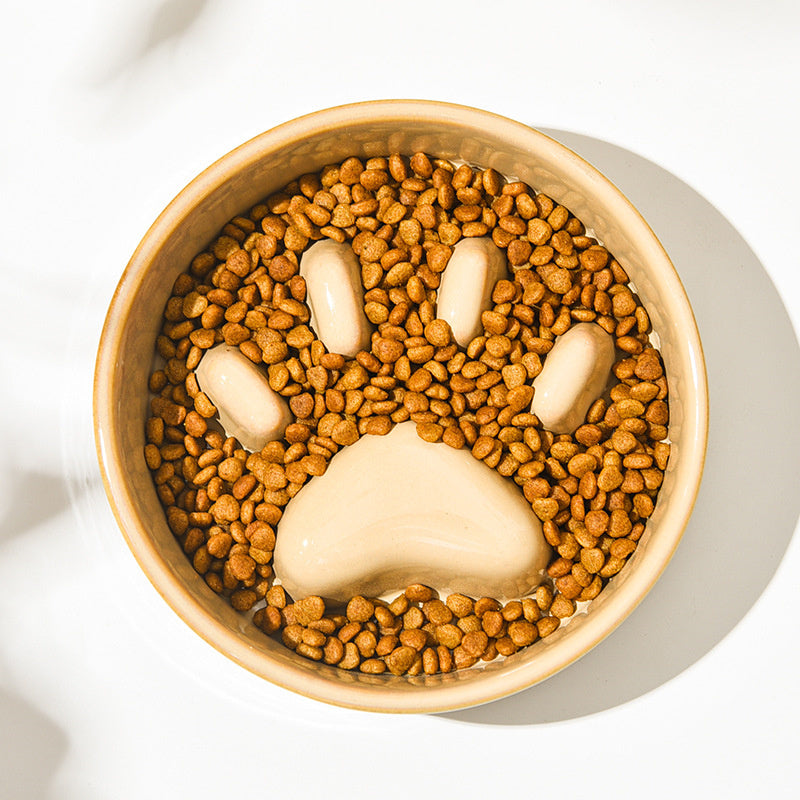 slow feed ceramic pet bowl, view 9 - MRSLM