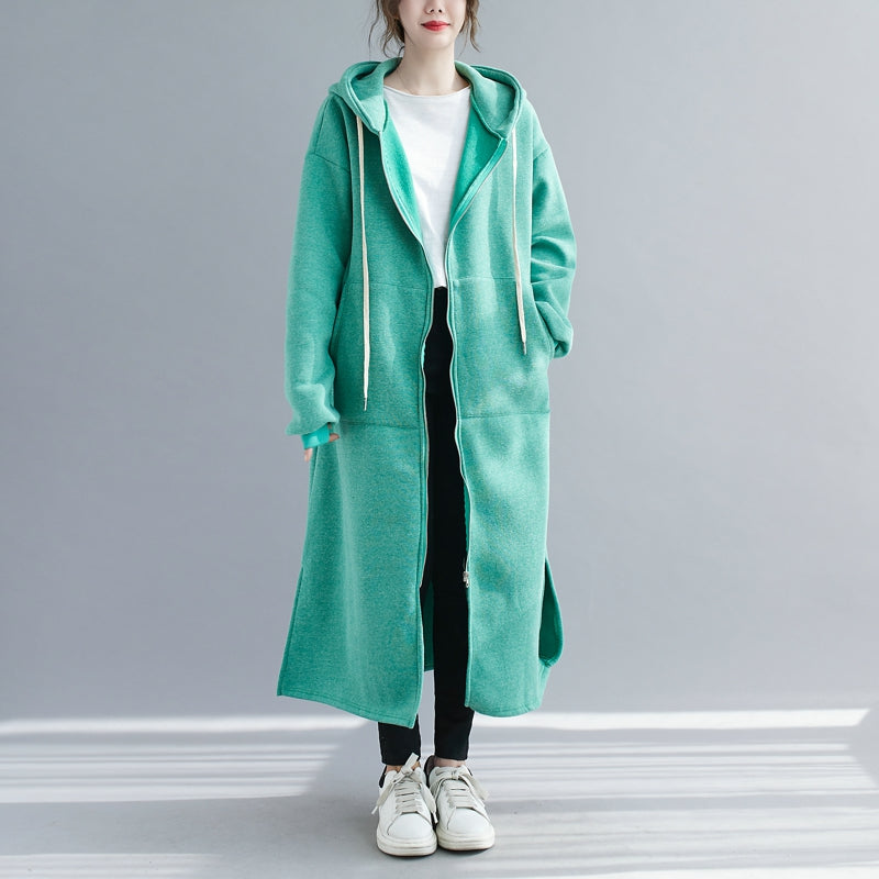 women's plus size fleece hooded zip coat, view 2 - MRSLM