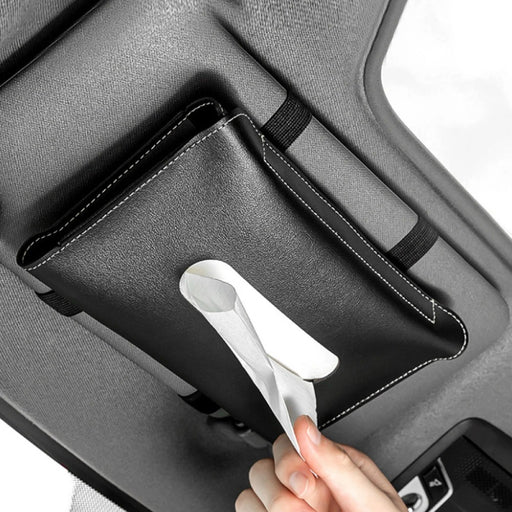 PU leather car sun visor tissue holder - MRSLM