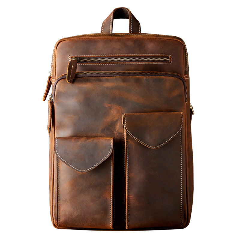 crazy horse leather backpack, view 8 - MRSLM