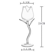 rose shaped red wine glass, view 3 - MRSLM