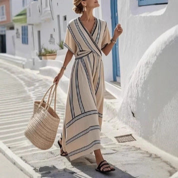 v-neck pleated maxi dress - MRSLM