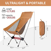 ultralight high back folding moon chair, view 8 - MRSLM