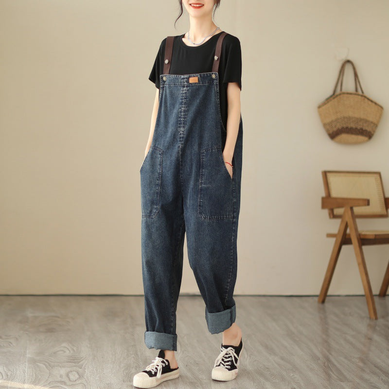 Denim Strap Pants Women