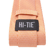 orange silk necktie set for men, view 7 - MRSLM