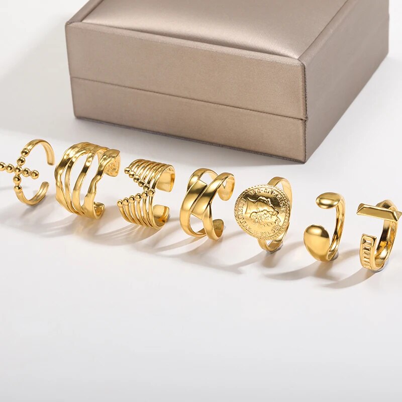 Stainless steel minimalist rings, view 15 - MRSLM