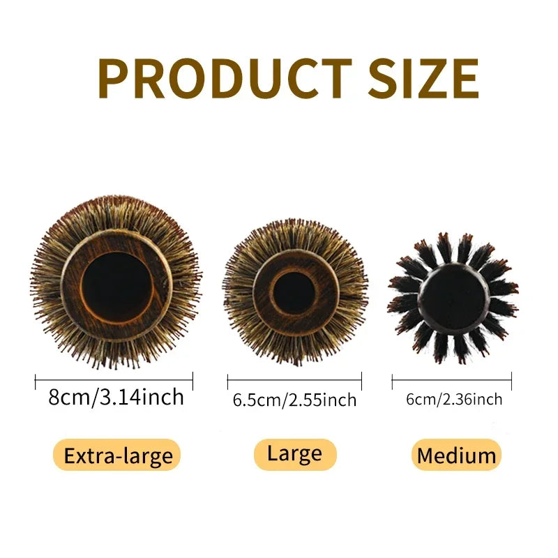boar bristle round hair brush, view 9 - MRSLM