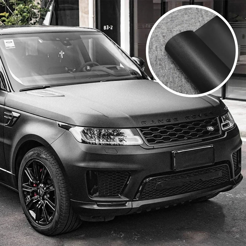 frosted black matte vinyl car wrap, view 3 - MRSLM