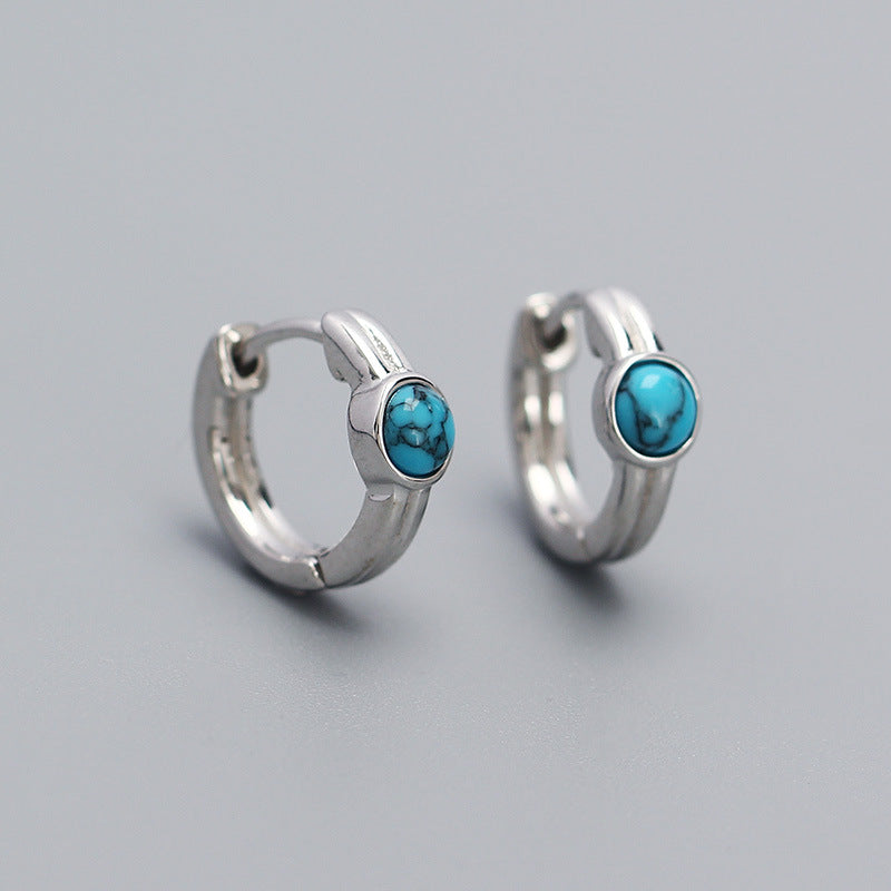 round silver earrings, view 2 - MRSLM