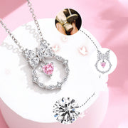 925 silver heart zircon pendant necklace, view 5 - MRSLM