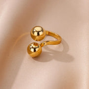 double ball stainless steel ring, view 4 - MRSLM