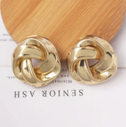 Gold spiral drop earrings, view 8 - MRSLM
