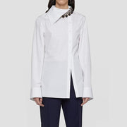 asymmetric cotton blouse, view 2 - MRSLM