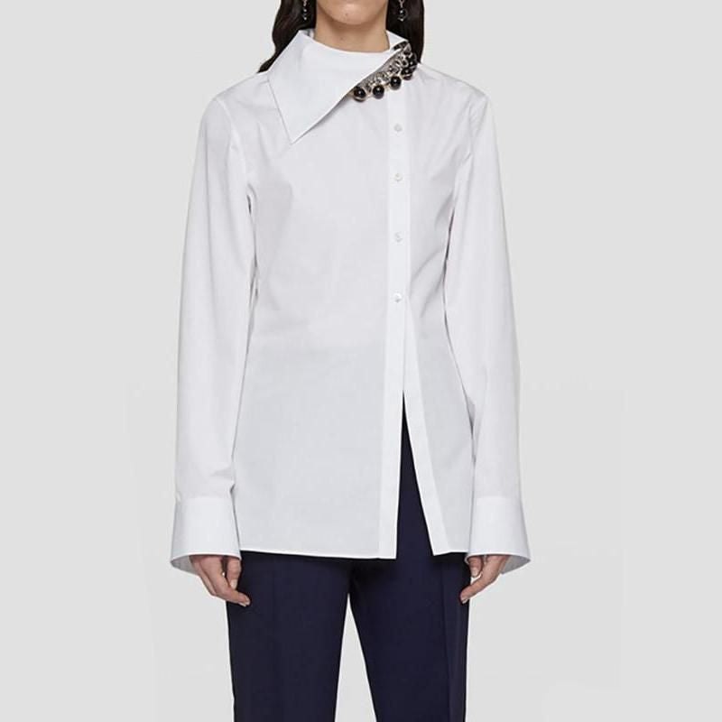asymmetric cotton blouse, view 2 - MRSLM