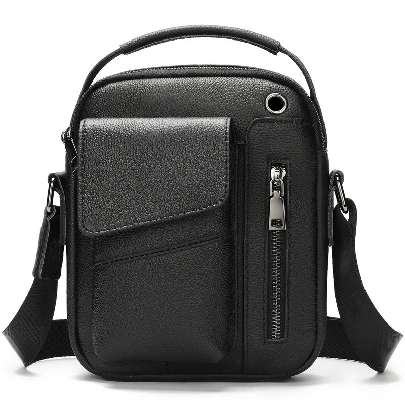 men's leather crossbody bag, view 9 - MRSLM